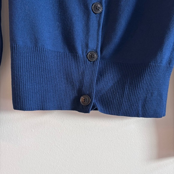 BR BANANA REPUBLIC I US S Extra Fine Italian Merino Wool Cardigan I Blue - Picture 3 of 9